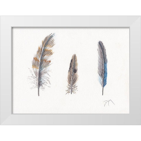 Feather Collection White Modern Wood Framed Art Print by Dyer, Beverly