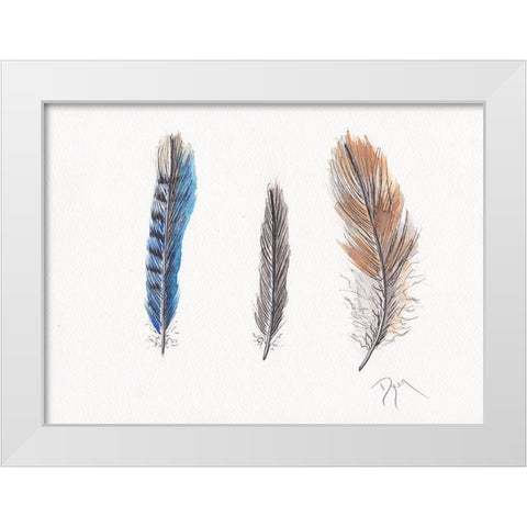Feather Collection II White Modern Wood Framed Art Print by Dyer, Beverly