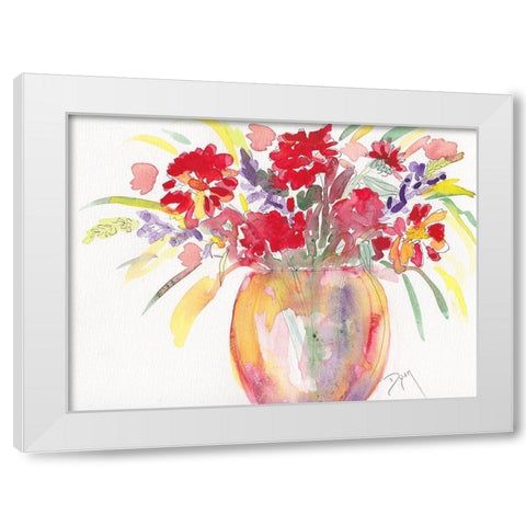 Summer Bouquet White Modern Wood Framed Art Print by Dyer, Beverly