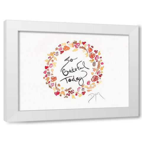 Fall Wreath I White Modern Wood Framed Art Print by Dyer, Beverly