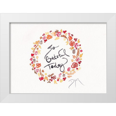 Fall Wreath I White Modern Wood Framed Art Print by Dyer, Beverly