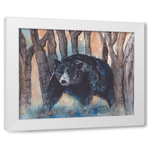 Momma Bear White Modern Wood Framed Art Print by Dyer, Beverly