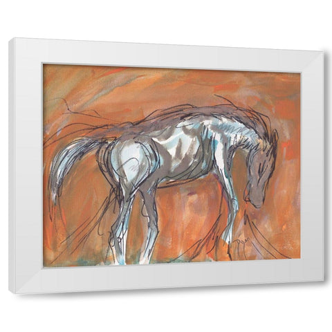 Southwest Horse White Modern Wood Framed Art Print by Dyer, Beverly