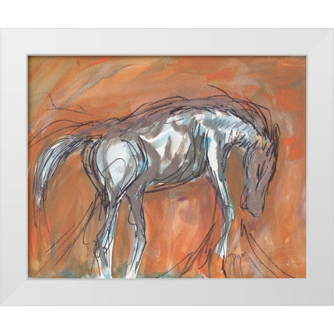 Southwest Horse White Modern Wood Framed Art Print by Dyer, Beverly