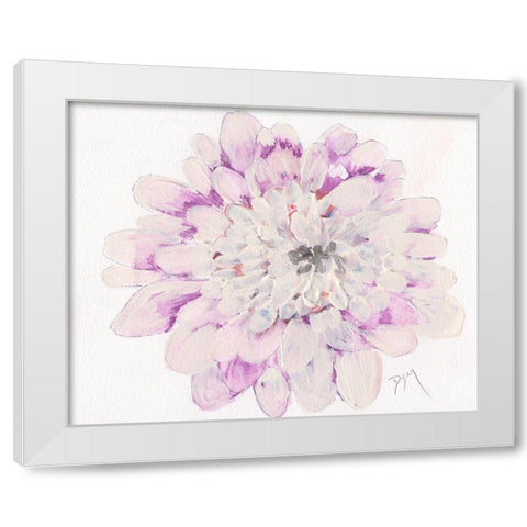 Pale Zinnia 2020 White Modern Wood Framed Art Print by Dyer, Beverly