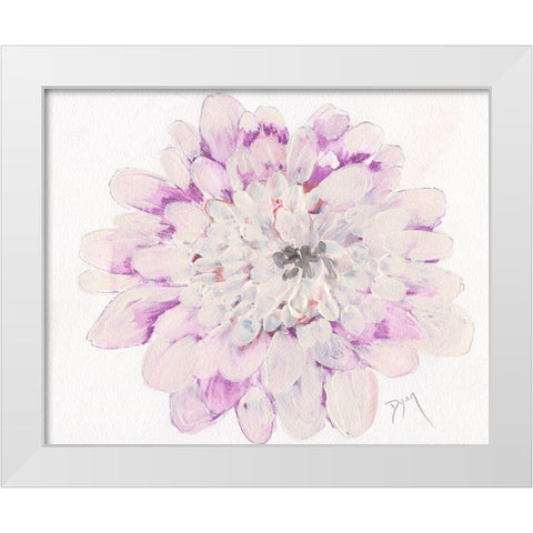 Pale Zinnia 2020 White Modern Wood Framed Art Print by Dyer, Beverly