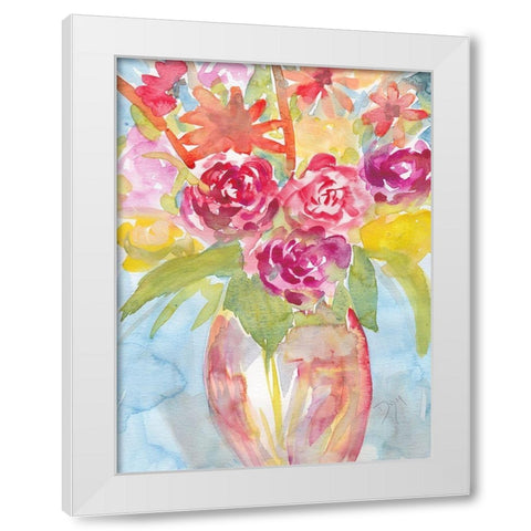 Florals Fresh Vase 1 White Modern Wood Framed Art Print by Dyer, Beverly