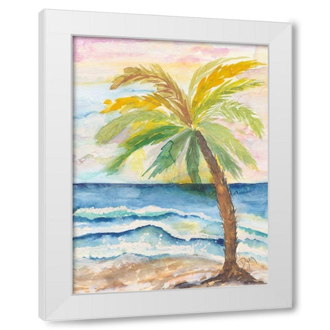 Coastal Palm White Modern Wood Framed Art Print by Dyer, Beverly