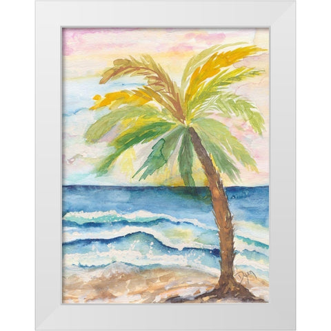 Coastal Palm White Modern Wood Framed Art Print by Dyer, Beverly