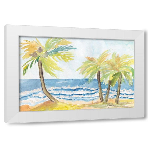 Coastal Serene White Modern Wood Framed Art Print by Dyer, Beverly
