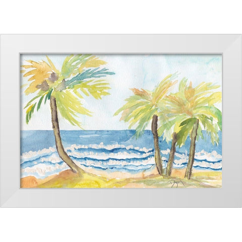 Coastal Serene White Modern Wood Framed Art Print by Dyer, Beverly