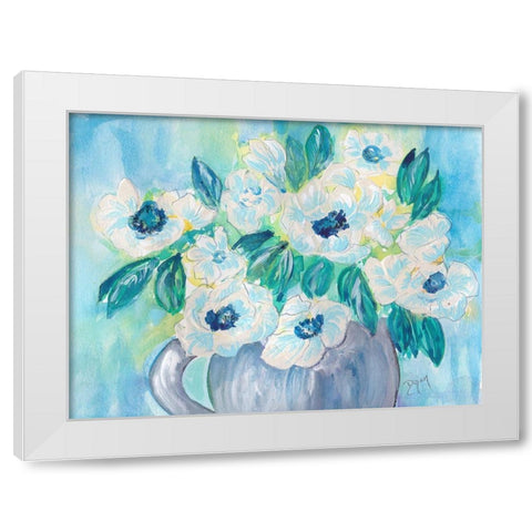 Floral Bouquet White Modern Wood Framed Art Print by Dyer, Beverly