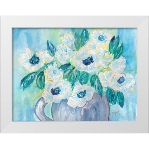Floral Bouquet White Modern Wood Framed Art Print by Dyer, Beverly
