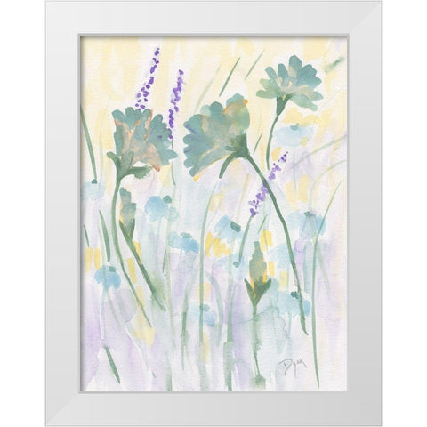 Floral Autumn Glow White Modern Wood Framed Art Print by Dyer, Beverly