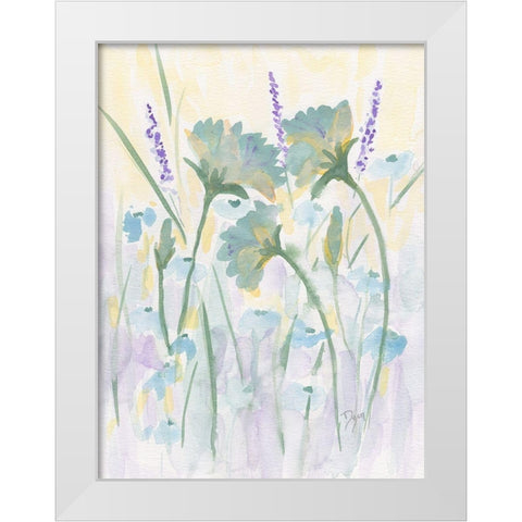 Floral Autumn Glow 2 White Modern Wood Framed Art Print by Dyer, Beverly