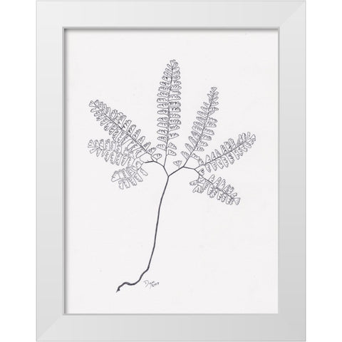 Floral Hand Drawn 1 White Modern Wood Framed Art Print by Dyer, Beverly