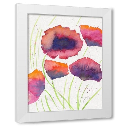 Poppies July White Modern Wood Framed Art Print by Dyer, Beverly