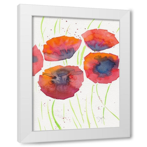 Poppies July 2 White Modern Wood Framed Art Print by Dyer, Beverly