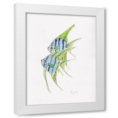 Fish Angel White Modern Wood Framed Art Print by Dyer, Beverly