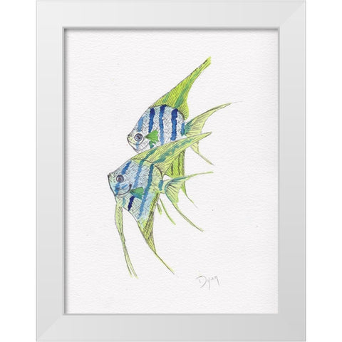 Fish Angel White Modern Wood Framed Art Print by Dyer, Beverly