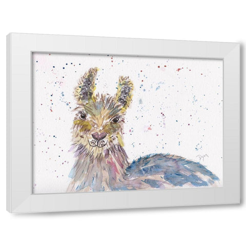 Llama Senorita White Modern Wood Framed Art Print by Dyer, Beverly