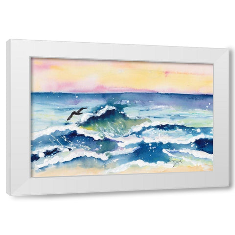Ocean Waves White Modern Wood Framed Art Print by Dyer, Beverly