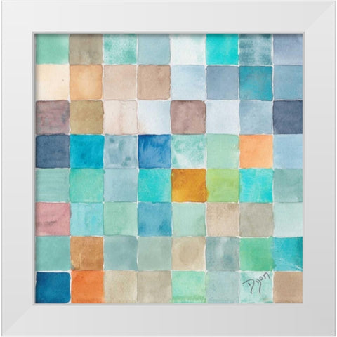 Color BLock Blue Story White Modern Wood Framed Art Print by Dyer, Beverly