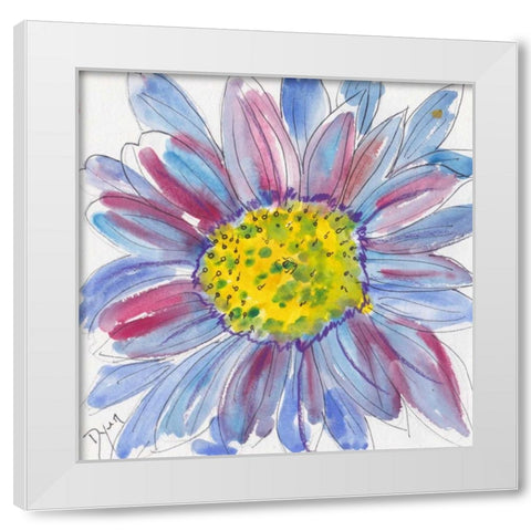 Serene Flower White Modern Wood Framed Art Print by Dyer, Beverly