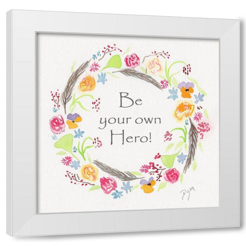 Hero Wreath White Modern Wood Framed Art Print by Dyer, Beverly