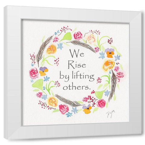 Rise Wreath White Modern Wood Framed Art Print by Dyer, Beverly