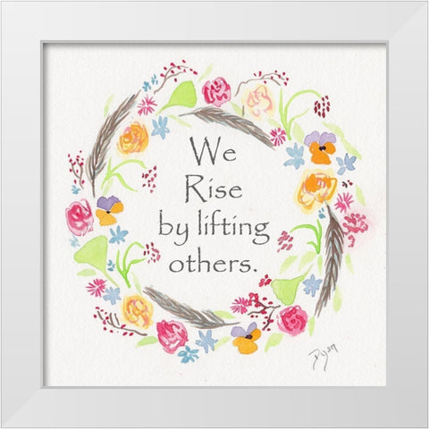 Rise Wreath White Modern Wood Framed Art Print by Dyer, Beverly