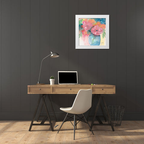 Summer Bouquet White Modern Wood Framed Art Print by Dyer, Beverly
