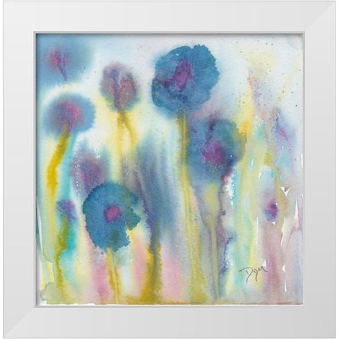Wildflower Garden I White Modern Wood Framed Art Print by Dyer, Beverly