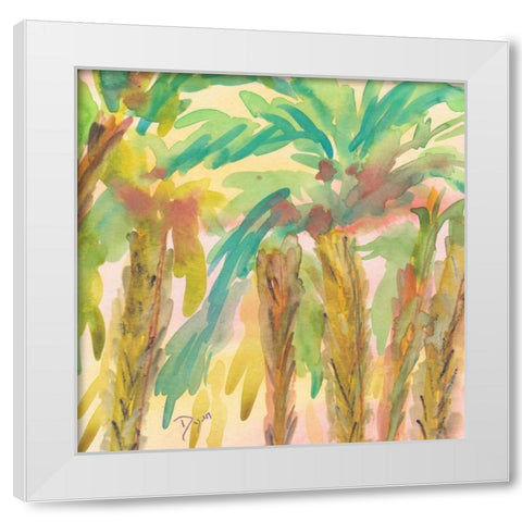 Sunset Palms 2 White Modern Wood Framed Art Print by Dyer, Beverly