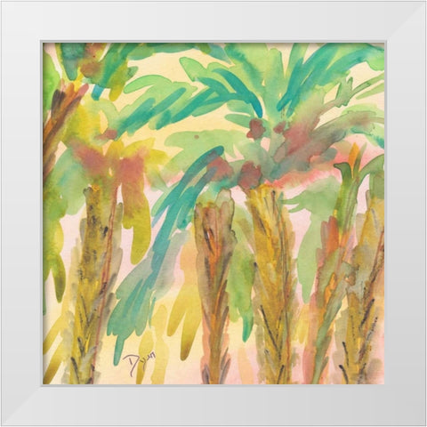 Sunset Palms 2 White Modern Wood Framed Art Print by Dyer, Beverly