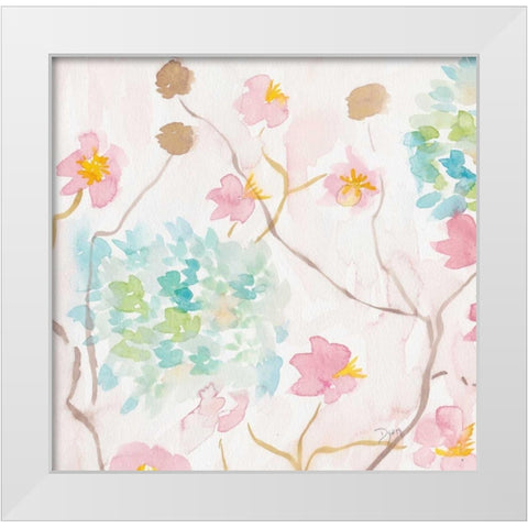 Soft Blooms I White Modern Wood Framed Art Print by Dyer, Beverly