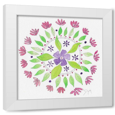 Nature Mandala I White Modern Wood Framed Art Print by Dyer, Beverly
