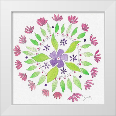 Nature Mandala I White Modern Wood Framed Art Print by Dyer, Beverly