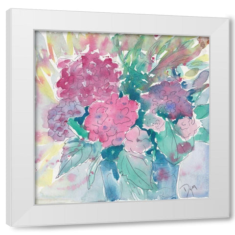 Bayckyard Posey White Modern Wood Framed Art Print by Dyer, Beverly