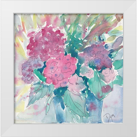 Bayckyard Posey White Modern Wood Framed Art Print by Dyer, Beverly