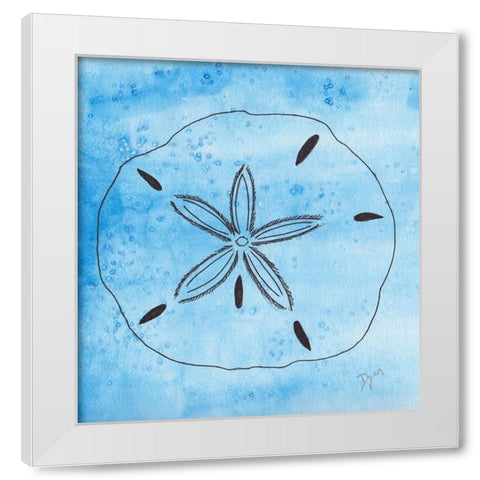 Coastal Sand Dollar White Modern Wood Framed Art Print by Dyer, Beverly