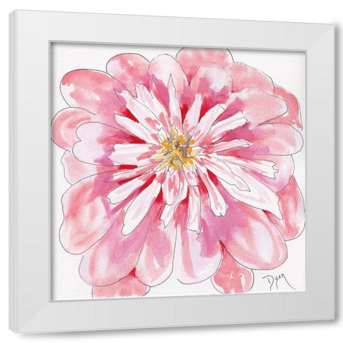 Peony White Modern Wood Framed Art Print by Dyer, Beverly