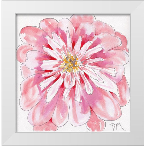 Peony White Modern Wood Framed Art Print by Dyer, Beverly