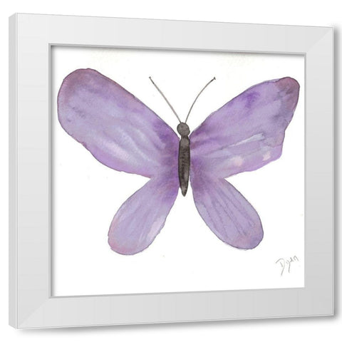Watercolor Purplefly White Modern Wood Framed Art Print by Dyer, Beverly