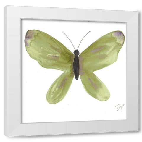 Watercolor Olivefly White Modern Wood Framed Art Print by Dyer, Beverly