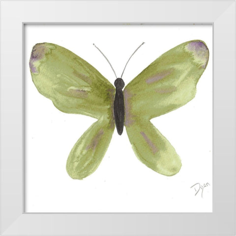 Watercolor Olivefly White Modern Wood Framed Art Print by Dyer, Beverly