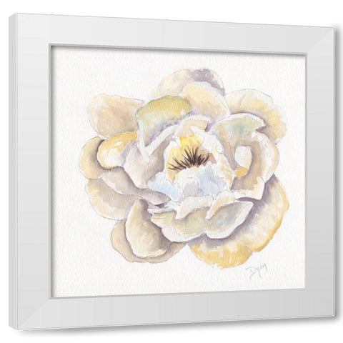 Backyard Peony II White Modern Wood Framed Art Print by Dyer, Beverly