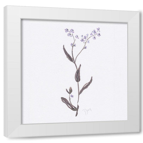 Lavender Wildflowers I White Modern Wood Framed Art Print by Dyer, Beverly