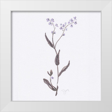 Lavender Wildflowers I White Modern Wood Framed Art Print by Dyer, Beverly