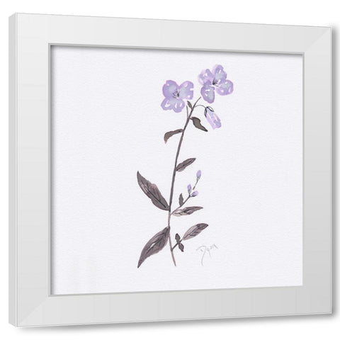 Lavender Wildflowers II White Modern Wood Framed Art Print by Dyer, Beverly